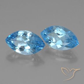 Pedras preciosas de Topázio Azul Suíço natural de 8.58 ct, Marquesa, VVS-VS
