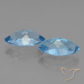 Pedras preciosas de Topázio Azul Suíço natural de 8.58 ct, Marquesa, VVS-VS
