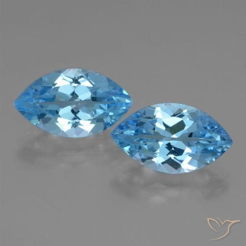 8.02ctw Natural Azul Suíço Topázio, Marquesa, VVS-VS