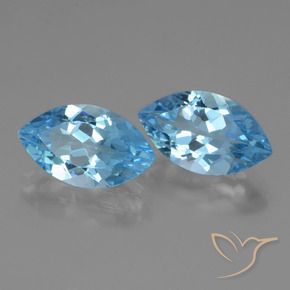 Pedras preciosas de Topázio Azul Suíço natural de 8.02 ct, Marquesa, VVS-VS