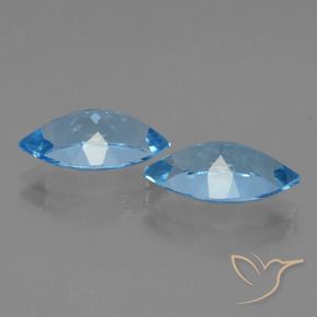 Pedras preciosas de Topázio Azul Suíço natural de 8.02 ct, Marquesa, VVS-VS