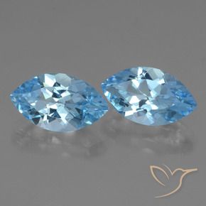 Pedras preciosas de Topázio Céu azul natural de 8.10 ct, Marquesa, VVS