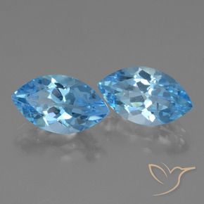 Pedras preciosas de Topázio Azul Suíço natural de 8.23 ct, Marquesa, VVS