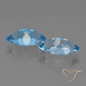 Pedras preciosas de Topázio Azul Suíço natural de 8.23 ct, Marquesa, VVS
