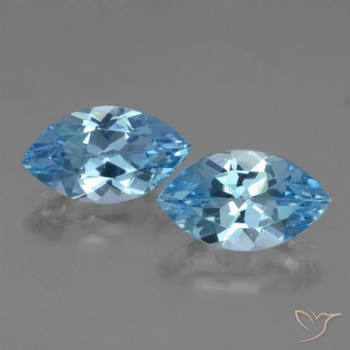 8.04ctw Natural Azul Suíço Topázio, Marquesa, VVS-VS