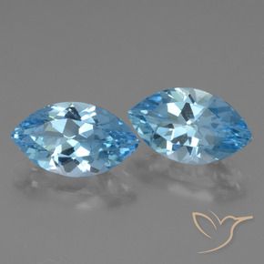 Pedras preciosas de Topázio Azul Suíço natural de 8.04 ct, Marquesa, VVS-VS