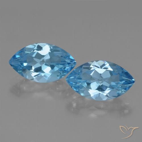7.83ctw Natural Céu azul Topázio, Marquesa, VVS