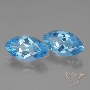 Pedras preciosas de Topázio Azul Suíço natural de 8.36 ct, Marquesa, VVS