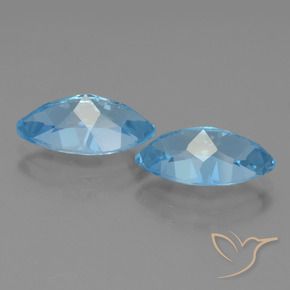 Pedras preciosas de Topázio Azul Suíço natural de 8.36 ct, Marquesa, VVS