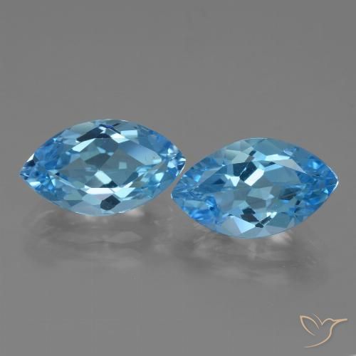 8.43ctw Natural Azul Suíço Topázio, Marquesa, VVS