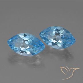 Pedras preciosas de Topázio Azul Suíço natural de 8.63 ct, Marquesa, VVS