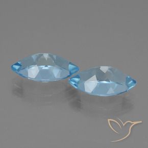 Pedras preciosas de Topázio Azul Suíço natural de 8.63 ct, Marquesa, VVS