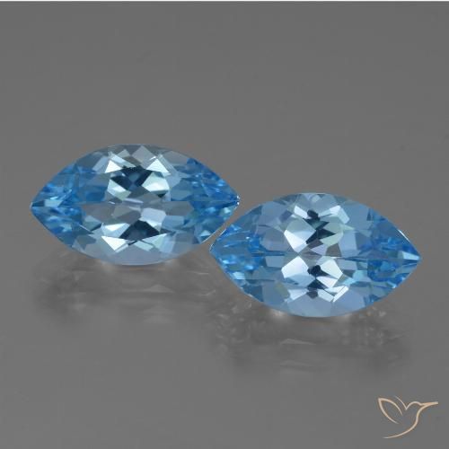 8.21ctw Natural Azul Suíço Topázio, Marquesa, VVS, Photo A
