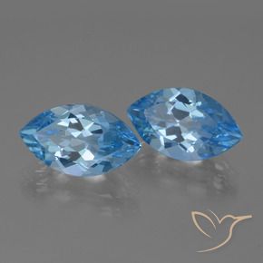 Pedras preciosas de Topázio Azul Suíço natural de 8.21 ct, Marquesa, VVS