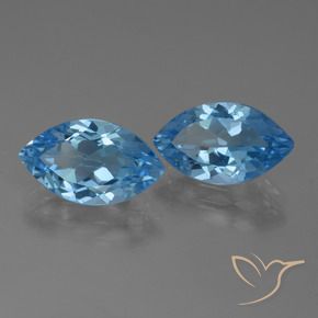 Pedras preciosas de Topázio Azul Suíço natural de 7.40 ct, Marquesa, VVS