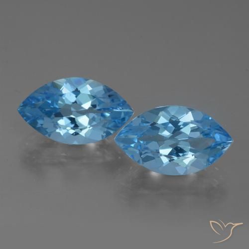 8.33ctw Natural Azul Suíço Topázio, Marquesa, VVS