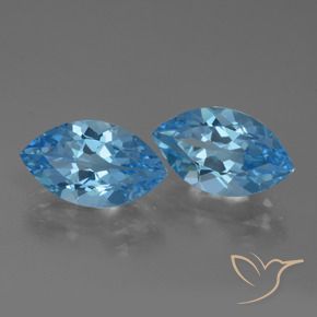 Pedras preciosas de Topázio Azul Suíço natural de 8.33 ct, Marquesa, VVS