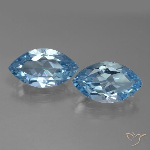7.79ctw Natural Céu azul Topázio, Marquesa, VVS