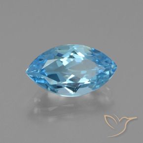 Topázio Azul Suíço Natural 3.85ct, Marquesa, VVS