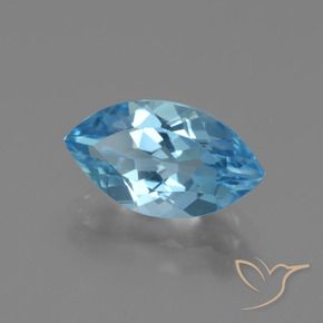 Topázio Azul Suíço Natural 3.67ct, Marquesa, VVS