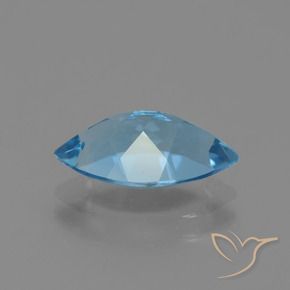 Topázio Azul Suíço Natural 3.67ct, Marquesa, VVS