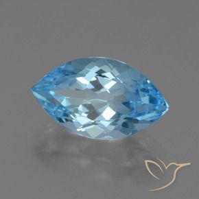 Topázio Azul Suíço Natural 4.29ct, Marquesa, VVS