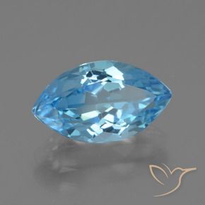 Topázio Azul Suíço Natural 4.04ct, Marquesa, VVS