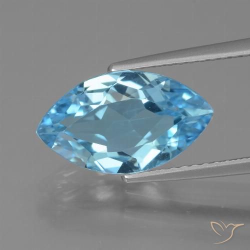 3.80ct Natural Céu azul Topázio, Marquesa, VVS