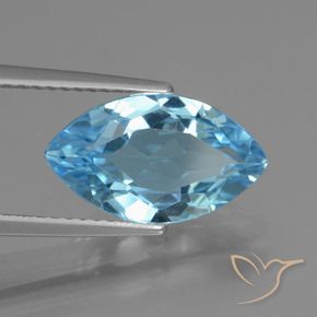 Topázio Céu azul Natural 3.80ct, Marquesa, VVS