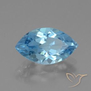 Topázio Azul Suíço Natural 3.70ct, Marquesa, VVS