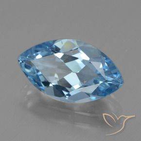 Topázio Azul Suíço Natural 3.64ct, Marquesa, VS