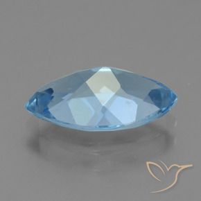 Topázio Azul Suíço Natural 3.64ct, Marquesa, VS