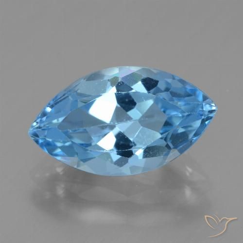 4.27ct Natural Azul Suíço Topázio, Marquesa, VVS-VS