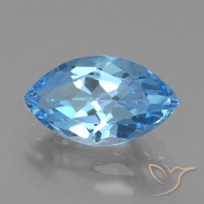 Topázio Azul Suíço Natural 4.27ct, Marquesa, VVS-VS