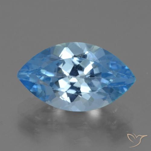 4.12ct Natural Azul Suíço Topázio, Marquesa, VVS-VS