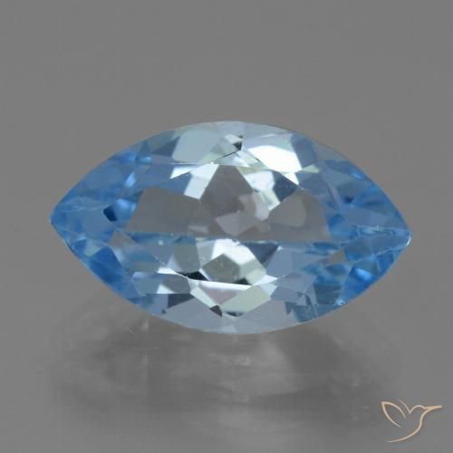 4.40ct Natural Azul Suíço Topázio, Marquesa, VVS-VS