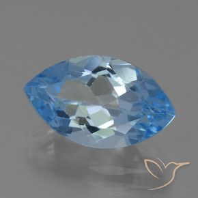Topázio Azul Suíço Natural 4.40ct, Marquesa, VVS-VS