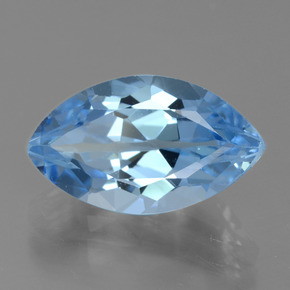 Topázio azul natural 5,33ct, marquise, VVS
