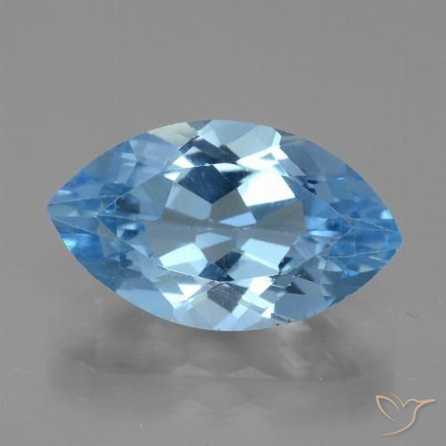 4.48ct Natural Azul Suíço Topázio, Marquesa, VVS