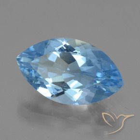 Topázio Azul Suíço Natural 4.48ct, Marquesa, VVS
