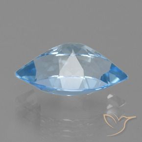 Topázio Azul Suíço Natural 4.35ct, Marquesa, VVS