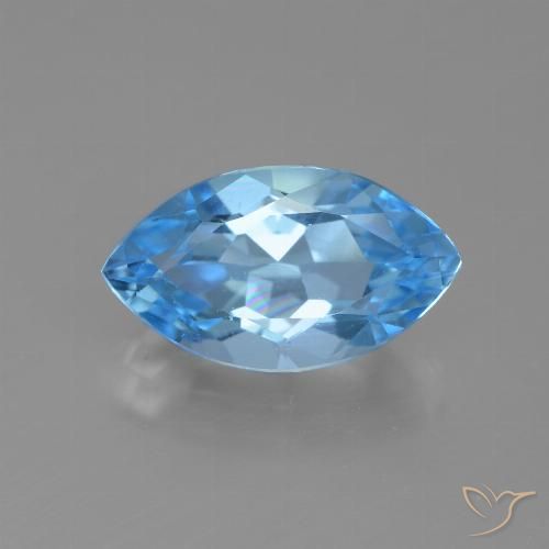 4.12ct Natural Azul Suíço Topázio, Marquesa, VVS