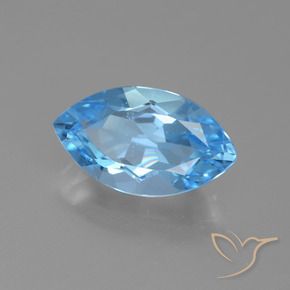 Topázio Azul Suíço Natural 4.12ct, Marquesa, VVS