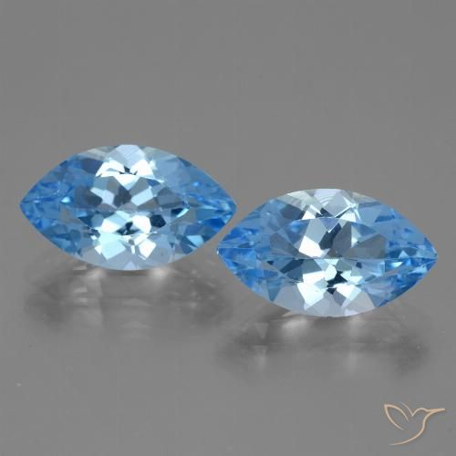 8.12ctw Natural Azul Suíço Topázio, Marquesa, VVS-VS