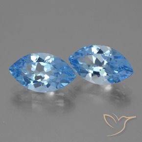 Pedras preciosas de Topázio Azul Suíço natural de 8.12 ct, Marquesa, VVS-VS