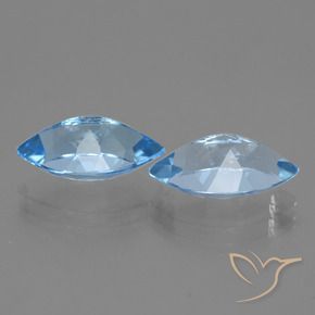Pedras preciosas de Topázio Azul Suíço natural de 8.12 ct, Marquesa, VVS-VS