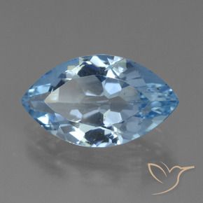 Topázio Céu azul Natural 3.87ct, Marquesa, VVS-VS