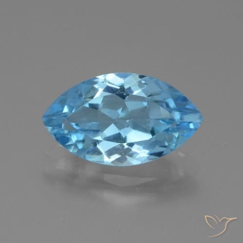 4.12ct Natural Azul Suíço Topázio, Marquesa, VVS-VS