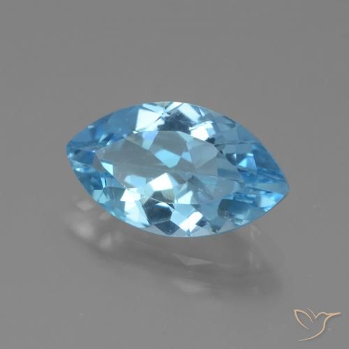 Topázio Azul Suíço Natural 4.12ct, Marquesa, VVS-VS