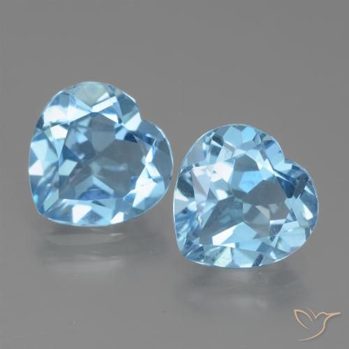 5.66ctw Natural Céu azul Topázio, Coração, VVS